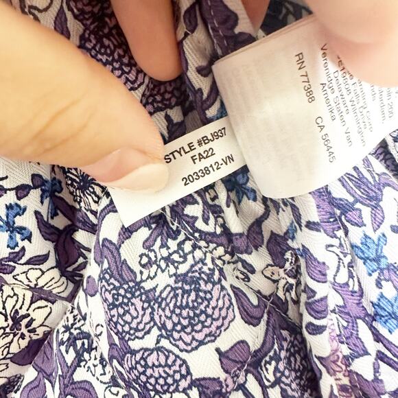 J.Crew Womens Quilted Shirt-Jacket Point collar Button closure Purple Size S - Picture 12 of 12